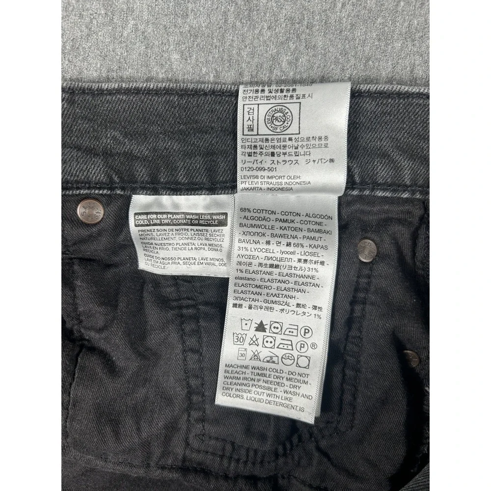 Levi's 511‎ Big E Premium Slim Fit Stretch Jeans Faded Black Denim Men's 33x30